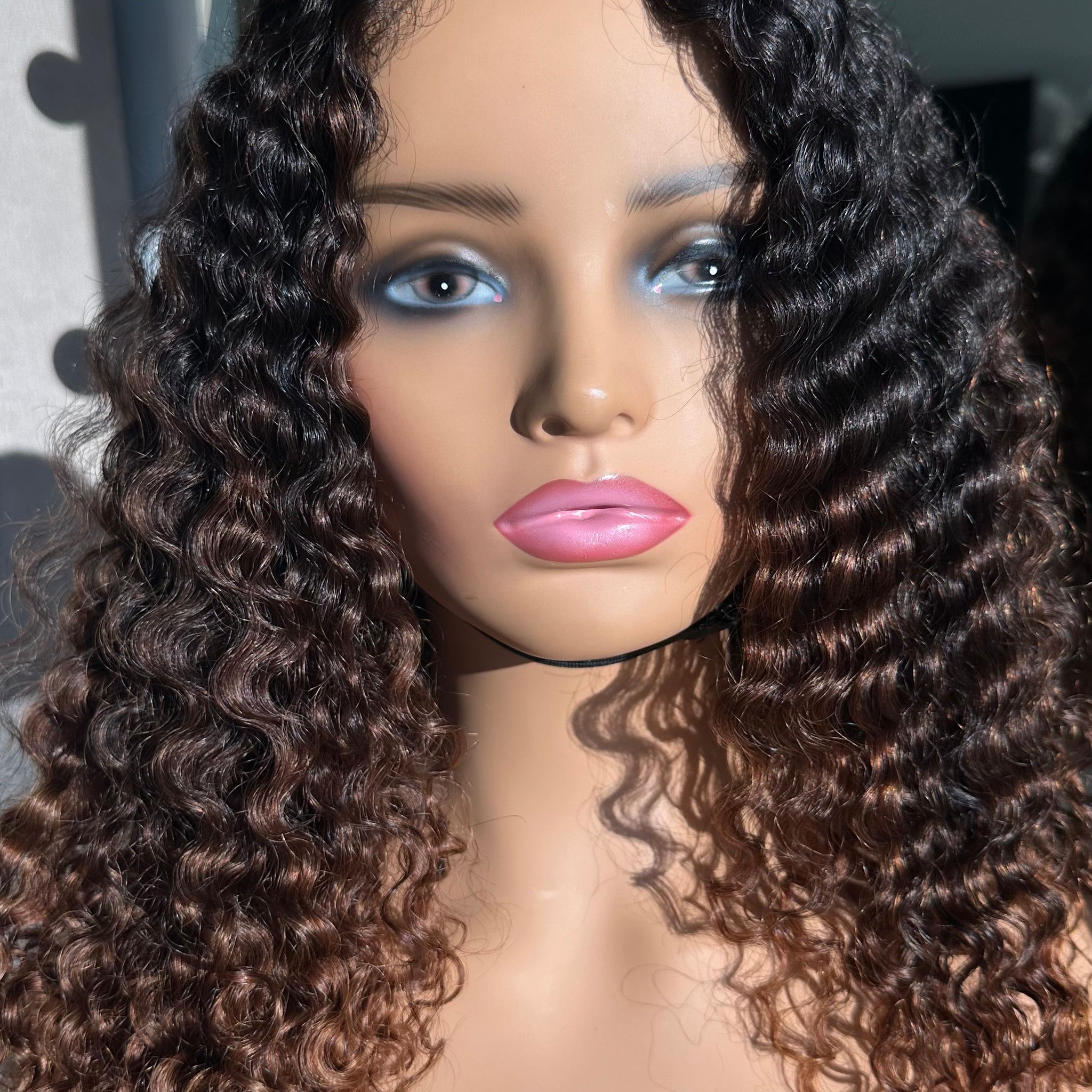 CUSTOM COLORED: HD BRAZILIAN  CURLY CLOSURE WIG 5x5 20"