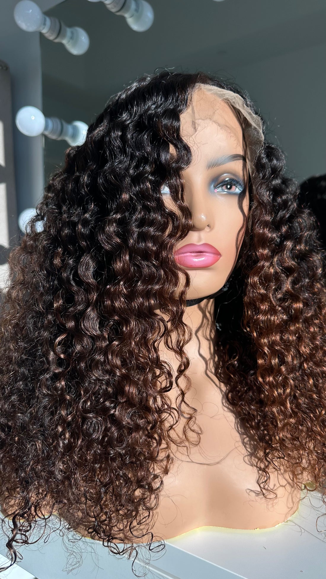 CUSTOM COLORED: HD BRAZILIAN  CURLY FRONTAL WIG 13X6 20"