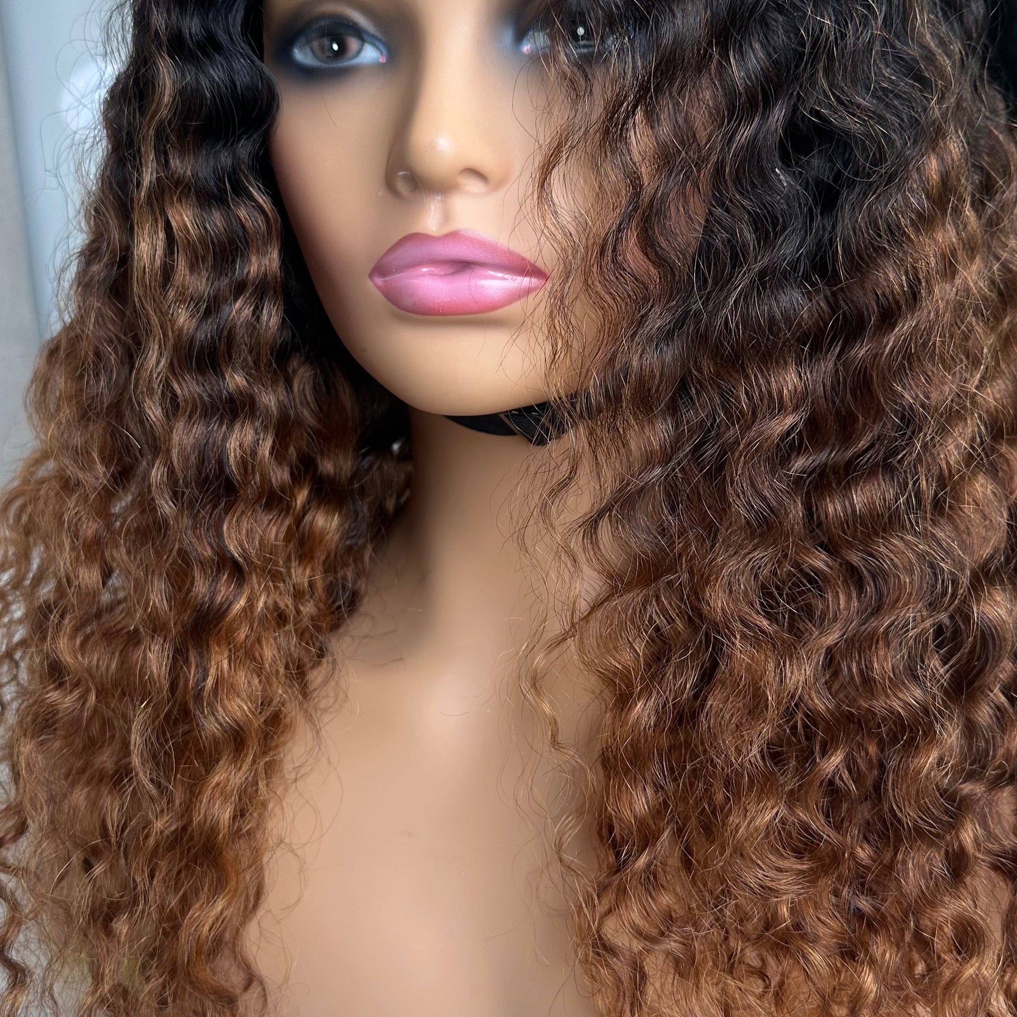 CUSTOM COLORED: HD INDIAN  CURLY CLOSURE WIG 5x5 20"