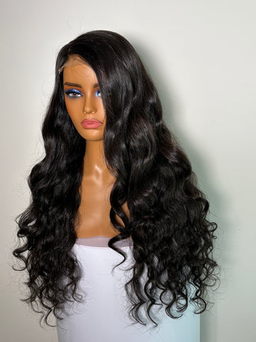 Indian Wavy HD Closure Wig 5x5 Natural 1b